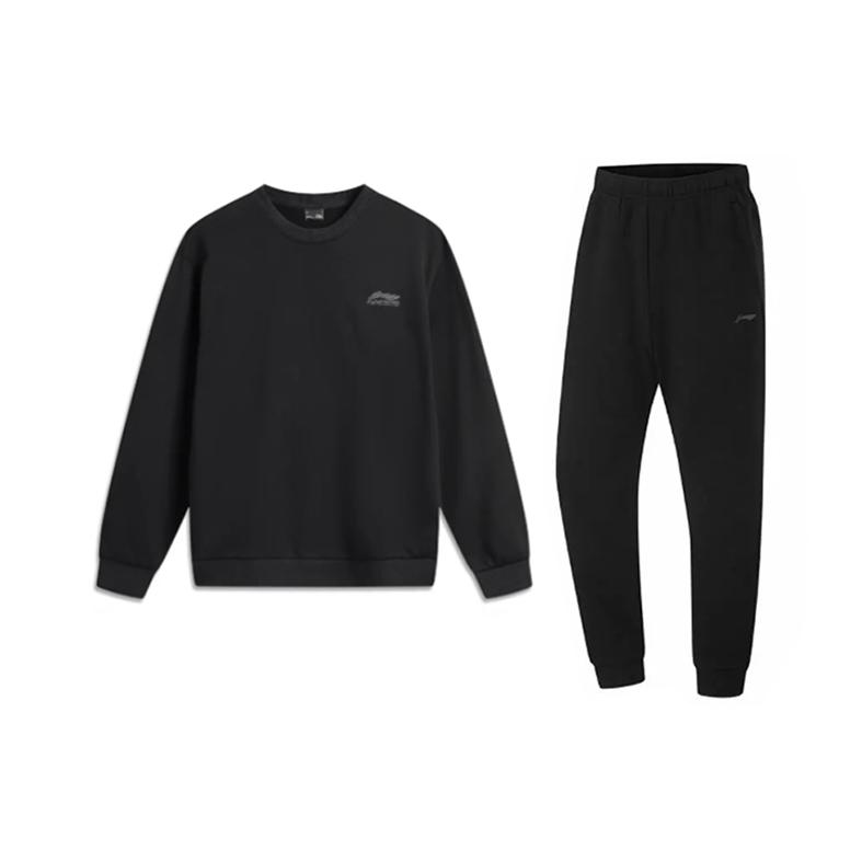 

Li-Ning Вышитый логотип Простой Удобный Универсальный Пуловер с круглым вырезом Толстовка с длинным рукавом Повседневный Спортивный костюм AWDVK45-1+AKLUA73-4 XXL