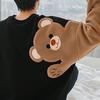 Męska bluza Slouchy haft z misiem luźna uciekająca bluza studencka na odzież na co dzień