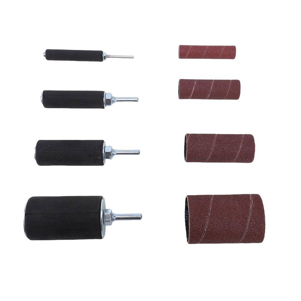Sanding Kit 1/4in Shank 1/2in 3/4in 1in 1-1/2in Sanding s and 80 120 Grit Sleeves for Rotating Tool Electric Drill