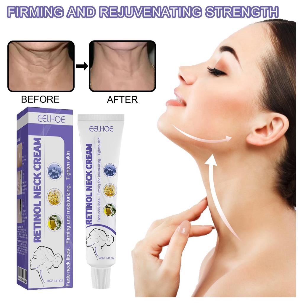 EELHOE Retinol Neck Cream Lightens Neck Lines, Moisturizes & Firms Neck Skin Neck Massage Cream