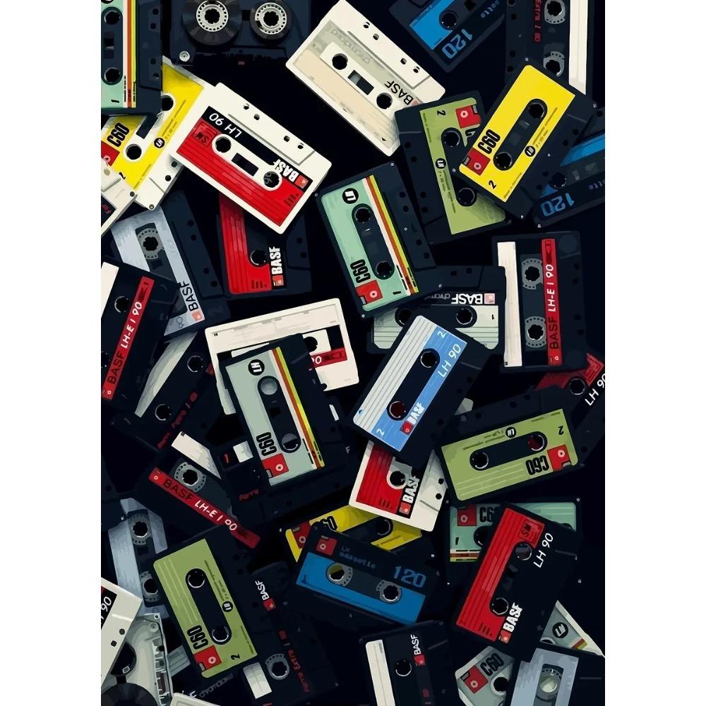 Classic Pop Golden Vinyl Record Cassette Tape Poster Music Modern Prints Canvas Painting Wall Art Picture Home Living Room Decor