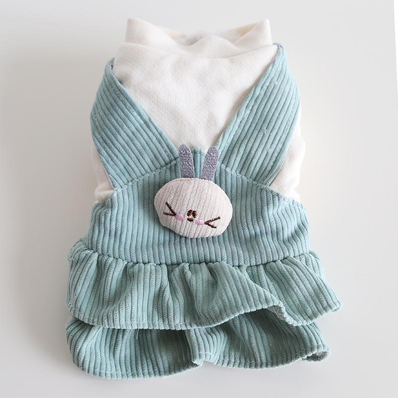 Nini Rabbit Velvet Suspender Skirt 2023 Autumn/Winter Cat Clothes Pet Clothes Dog Clothes Dog Dress Pet Clothes