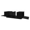 Coffee Table, LED Living Room Table with Storage Space, High-gloss Table with Glass Shelf, Modern Sofa Table with Two Doors