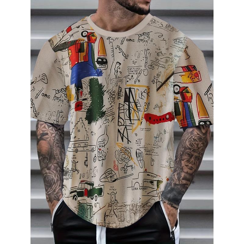 Men's 3D Skull Printed T-shirt 2025 Summer New Men's Round Neck T-shirt Casual Comfortable Hip Hop Pullover Short Sleeve