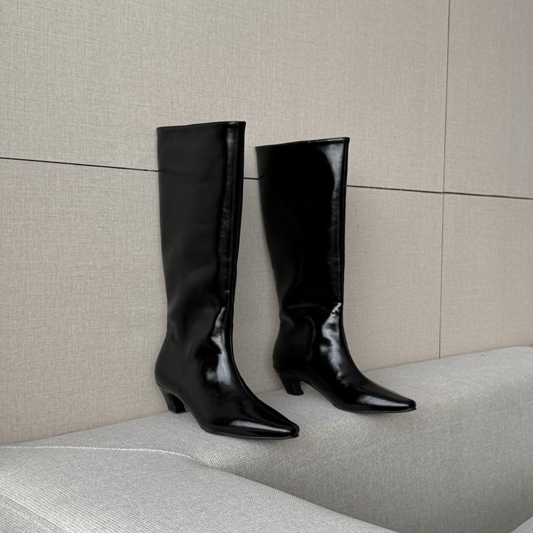 Fashion IPPEUM Knee High Boots For Women Kitten Heel 2025 New Burgundy Boots Leather Shoes