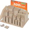 300PCS Value Pack Felt Chair Leg Pads Various Sizes Self Adhesive Furniture Protectors for Hardwood Floor