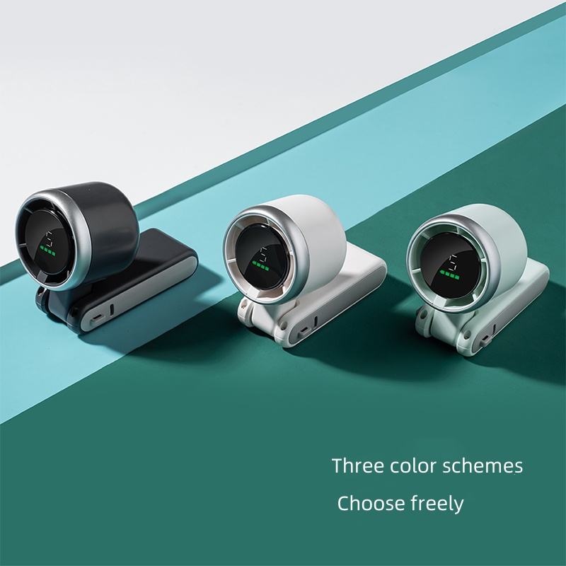 Folding High-speed Turbo Fan Summer New Hand-held Fan Hanging Neck Outdoor Fan Desktop Portable LED Adjustment Student Fans