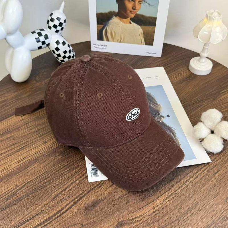 Spring New Letter Embroidered Baseball Cap Women's Versatile Big Head Circumference Soft Top Cap Casual