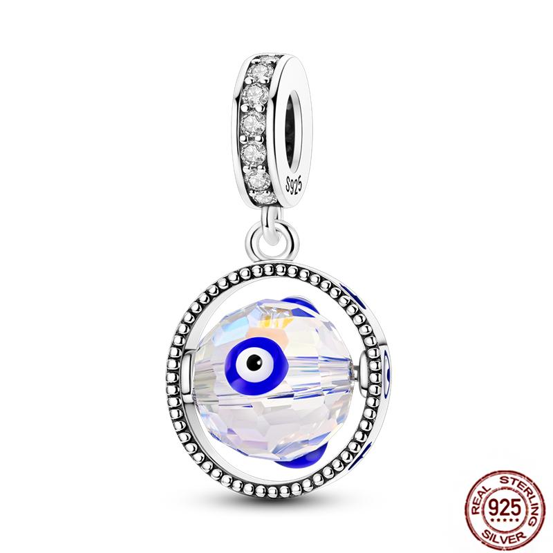 Standard Copper Craft Rotate Devil'S Eye Charms Fit Authentic Bracelet Blue Fatima Hand Palm Spacer Charms Handmade Jewelry Gift