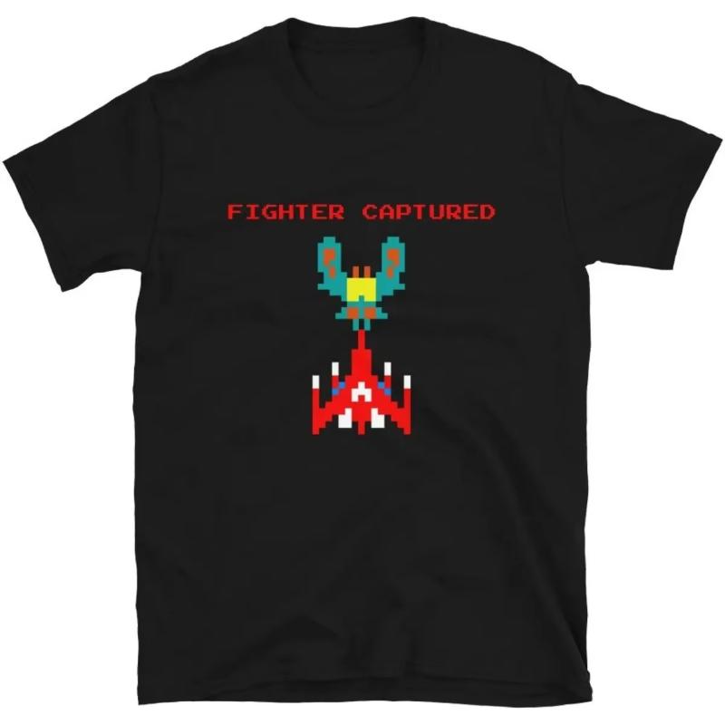 Cool Arcade Galaga Video Game Retro Vintage 80s Invader Space Gaming Alien T Shirt for Men 100% Cotton Gift Idea Clothes