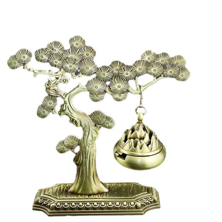 Pine Tree Hanging Incense Diffuser for Home - Agarwood & Sandalwood Censer for Tea and Incense Ceremonies