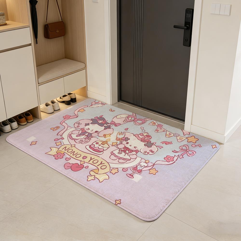 

character N-nono Floor Mat Flannel Door Mat Non-Slip Absorbent Washable Indoor Home Rug 40x60cm