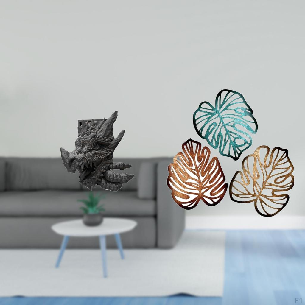 Palm Bookend Holder Decorative Support Jungle Leaves Wooden Ornament Tropical Wall Art Creative Home