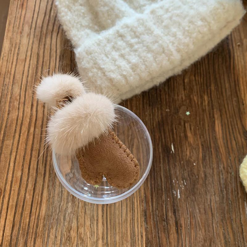 Luxuriöser flauschiger Kunstpelz Handschuhförmiger Handtaschenanhänger Hochwertiger Metallring Rucksackanhänger Für Damen CLE