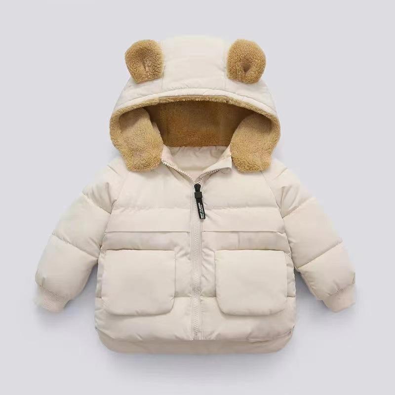 Autumn Winter Warm Outerwear Girl Boy Hooded Fleece Down Jackets Casual Jacket Children Baby Thicken Coats