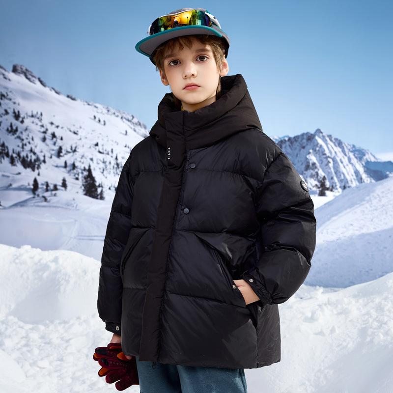 Winter Einfache Weiße Entendaunen Jungen und Mädchen Koreanischen Stil Baumwolle Kleidung Neue Mit Kapuze Ski Anzug Daunenjacke