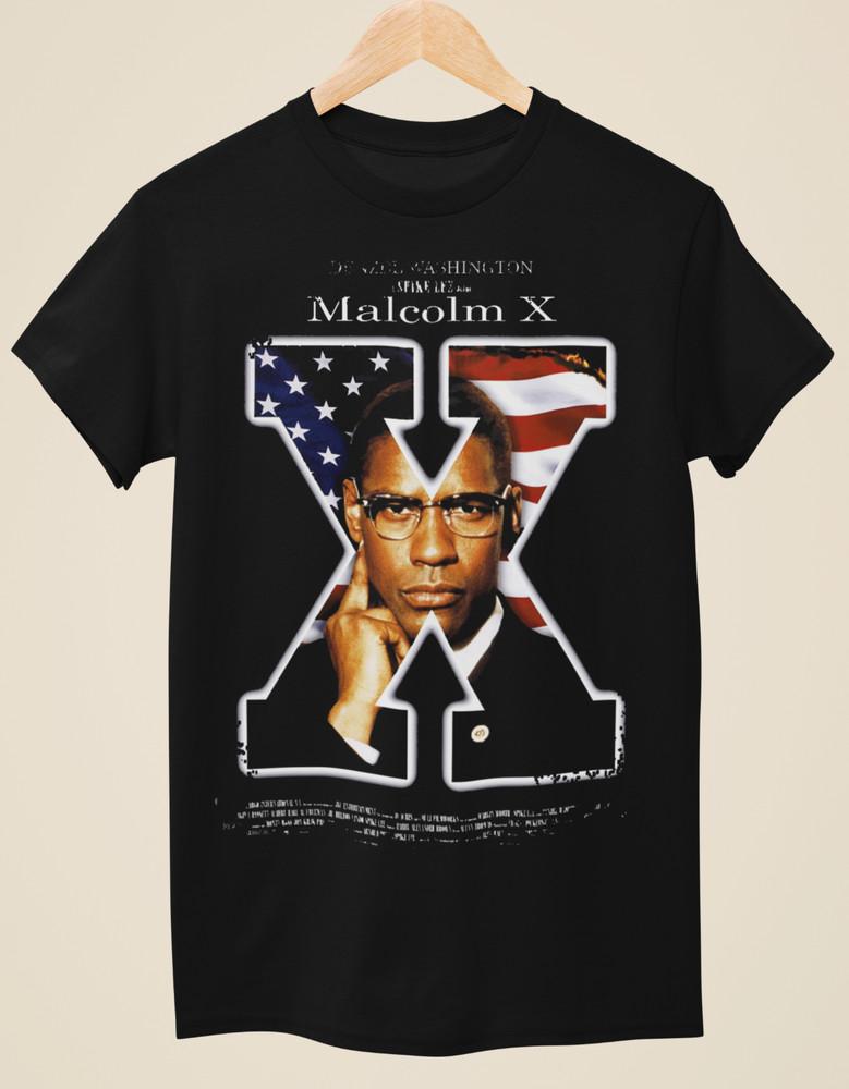 Malcolm X - Movie Poster Inspired Unisex Black T-Shirt Unisex T-Shirt XXL