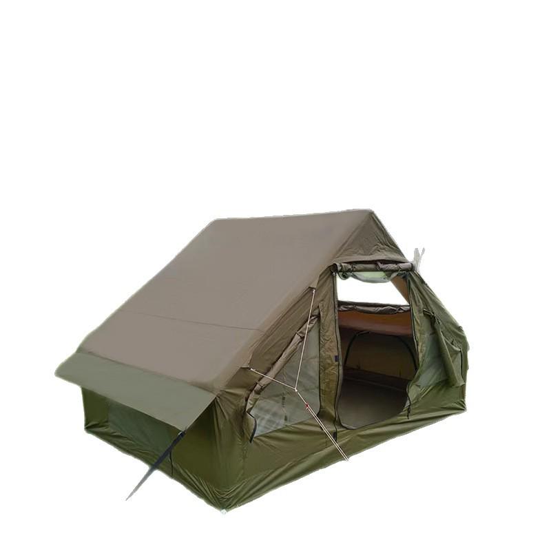 Large Skylight Double Door Inflatable Camping Tent - Windproof, Rainproof, and Thickened for Outdoor Travel.