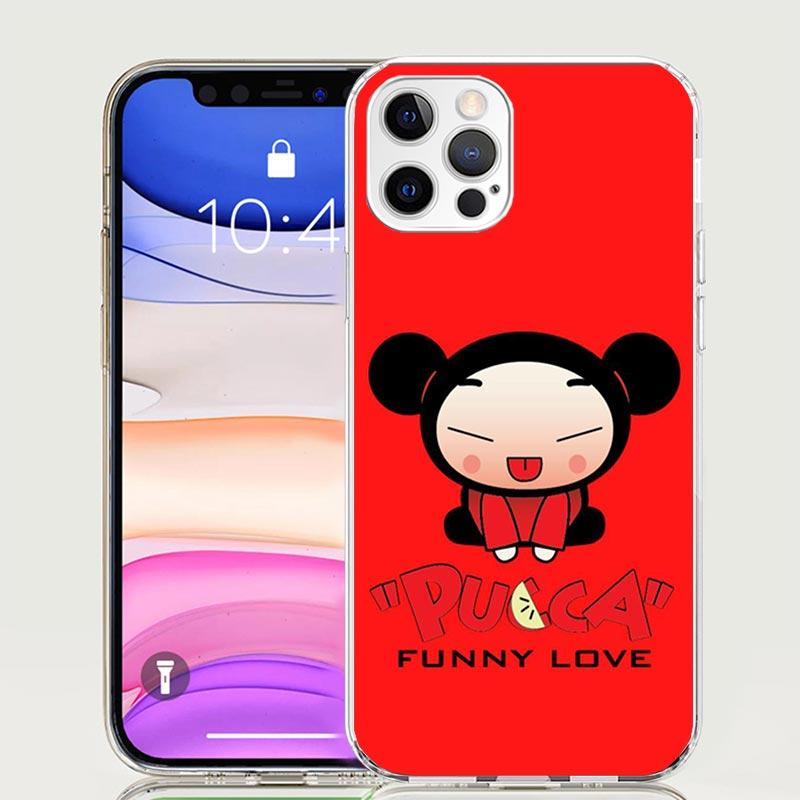 Cute Cartoon Pucca Garu Case Phone Cover for Apple iphone 17 Air 16 15 14 13 Mini 12 11 Pro Max 16E 7 Plus 8 + SE 2020 Trend Fun