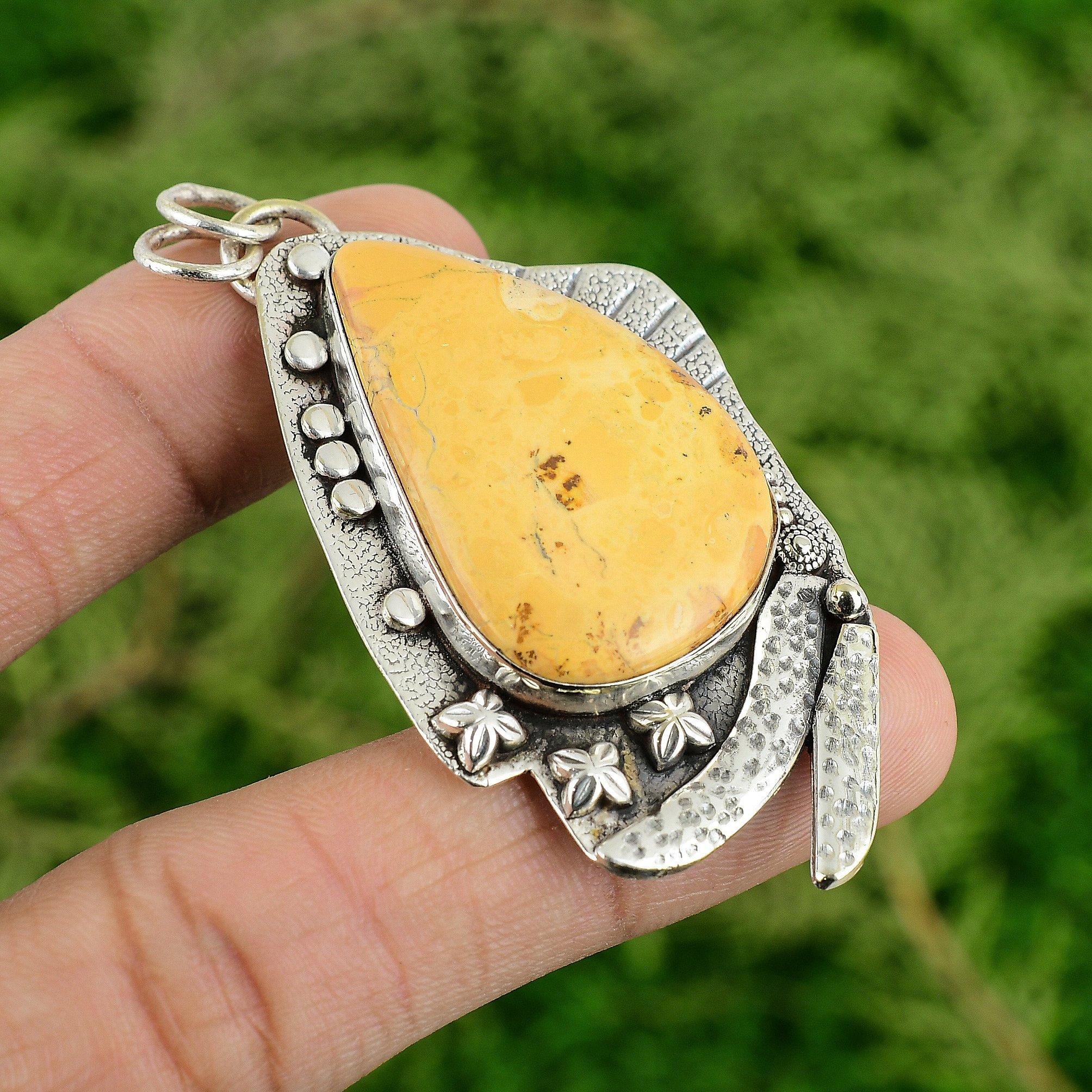 

Sterling Silver Brecciated Mookaite Gemstone Wedding Unique New Pendant Jewelry