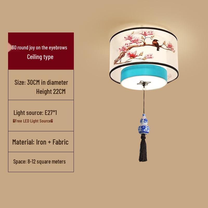 LED Ceiling Light for Balcony, Hallway, or Bedroom - New Chinese Style Small Pendant Light