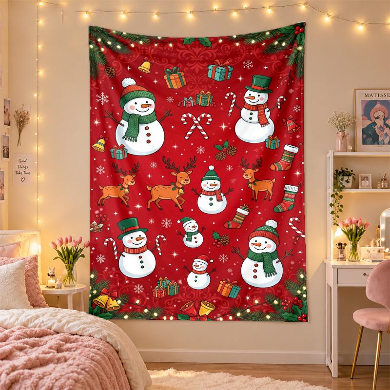 Tapiz Navideño Colgante de Pared Para Dormitorio Sala de Estar Decoración de Pared Regalo Festivo