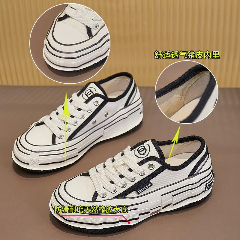 High Version Beggar Shoes 2025 New Spring Women's Canvas Shoes Casual Single Shoes Women's Flat White Shoes Women's Tide