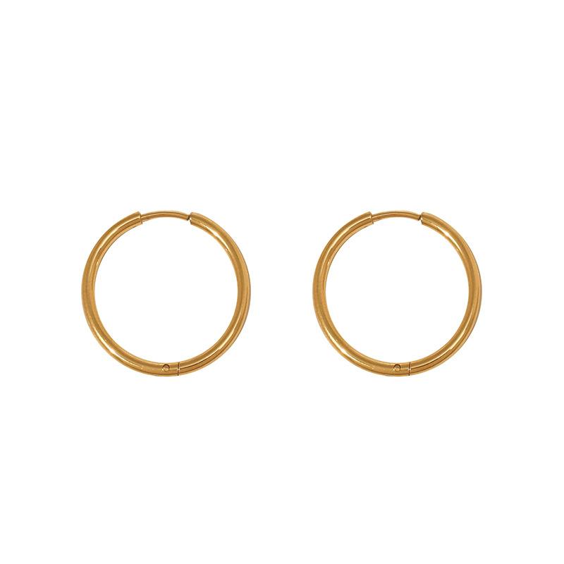 Niche Design Size Circle Light Luxury Temperament Titanium Steel Gold-Plated Earrings Jewelry Women