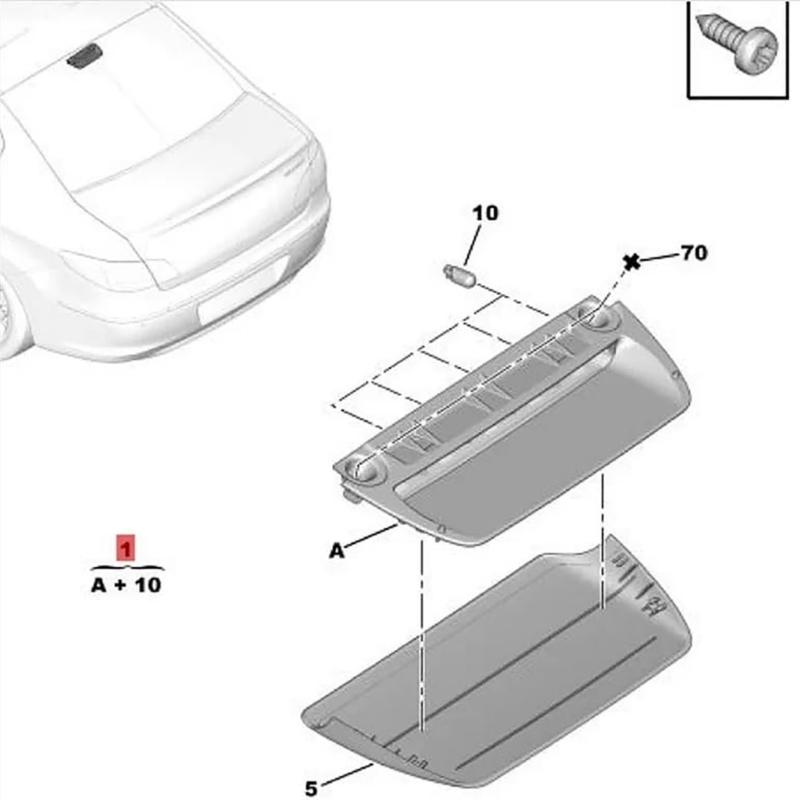 High Mount Brake Light Lamp for 408 206 207 6350Z5 6350EF 6350KJ Replacement Third Brake Tail Rear Brake Light