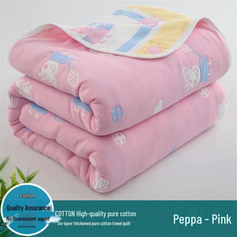 Soft Pure Cotton Gauze Quilt: Baby Swaddle, Stroller & Sofa Blanket