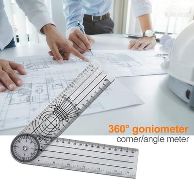 Plastic 360 Degree Pointer Protractor Angle Ruler School Office Drafting Supply with Angle Parallel Line  Multi-Scale Centimeter