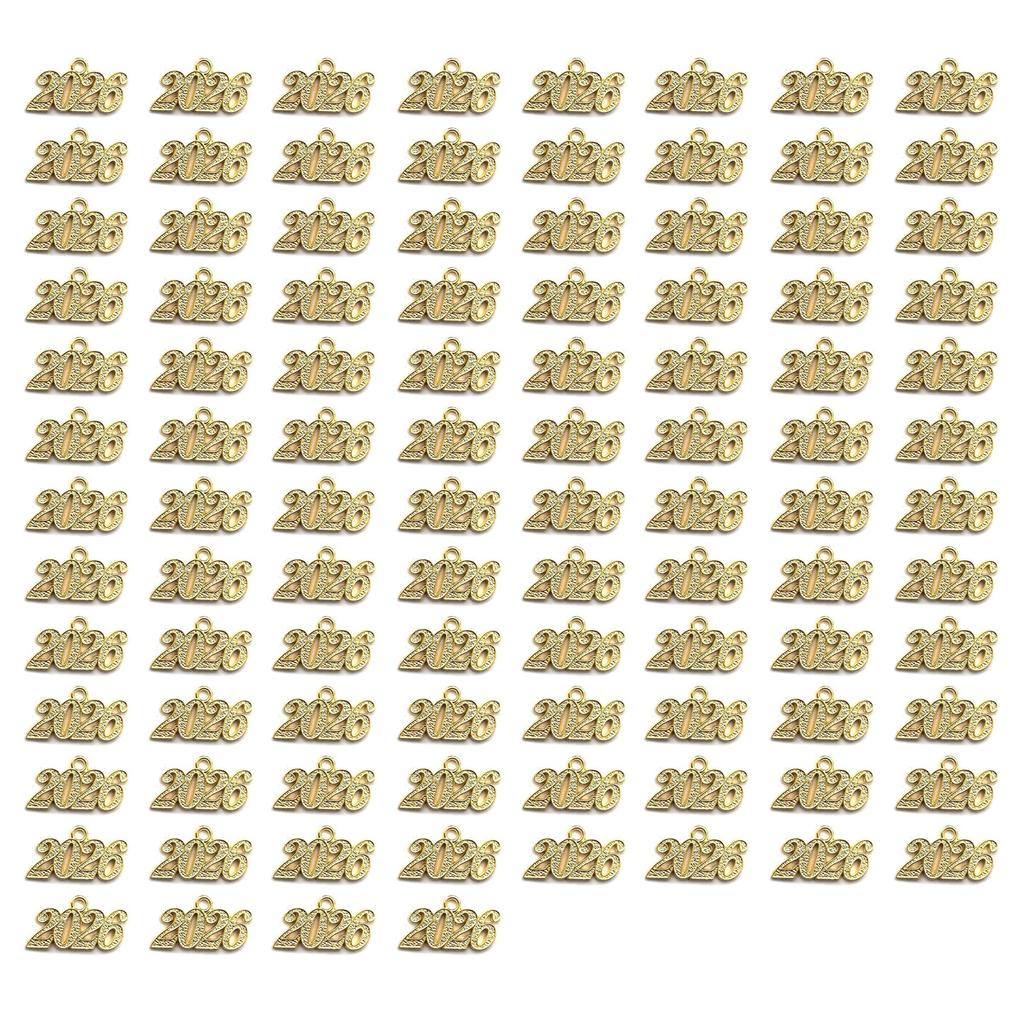 100pcs Shining Year of 2026 Metal Charm Craft Pendant Perfect For Handmade Project And Graduation Gifts Making Kits
