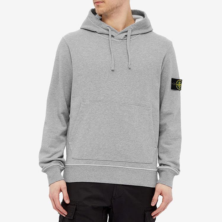 STONE ISLAND Hooded Sweatshirt Melange Grey Men Tops 741564151-V0M64