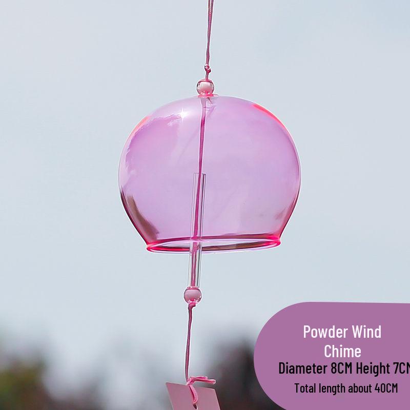 Cherry Blossom Glass Wind Chime - DIY Transparent Hanging Ornament