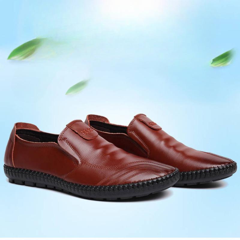 Autumn Casual Men'S Shoes Versatile Soft Leather Footwear Fashion Comfortable Loafers Male Breathable New Flat