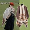 Women's Ethnic Shawl: Northwest Travel Cape, Thick Warm Scarf Cloak
