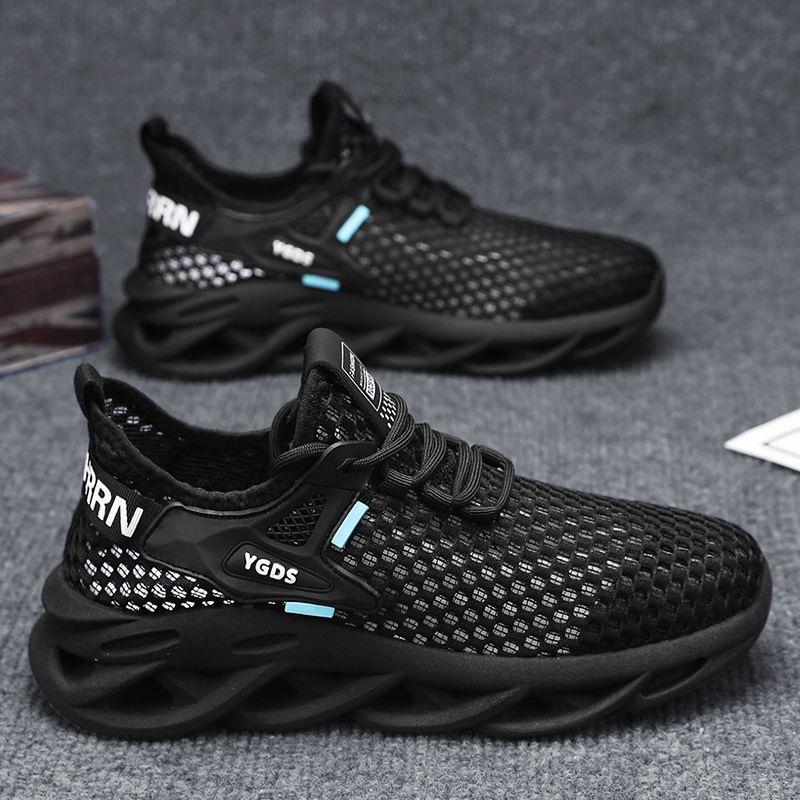 

Summer men s shoes new breathable hollow mesh shoes men s sports shoes trendy versatile thick-soled casual fly-woven shoes men 44