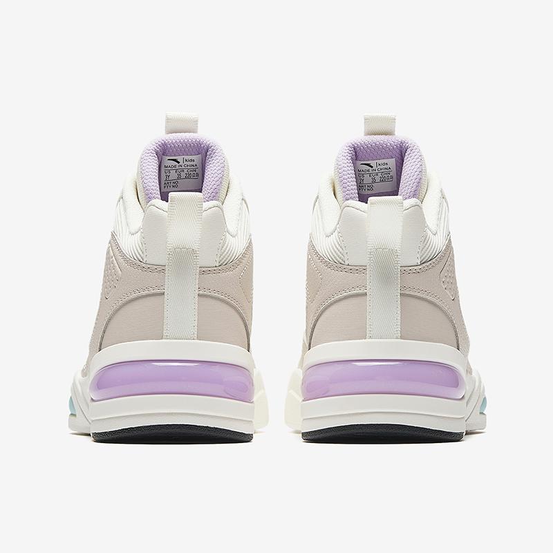 Anta Kids Synthetic Leather Arc Light Trendy Versatile Lightweight Shock Absorbing High Top Kids Skate Shoes Kids skate shoes A22448095-1