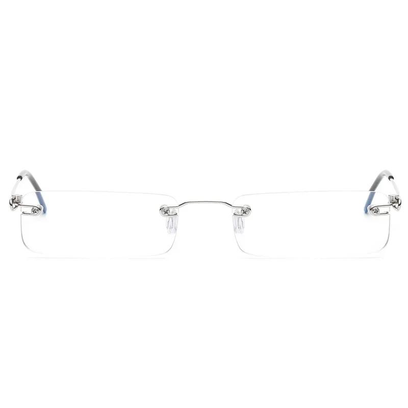 Fashion Rimless Anti-blue Reading Glasses Men Anti-fatigue Presbyopic Glasses with Case Blue Light Computer Grade Glasses Women