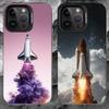 S-space Plane Phone Case For iPhone 17 16 15 14 13 12 11 Pro Max Plus Silver Matte Black Cover
