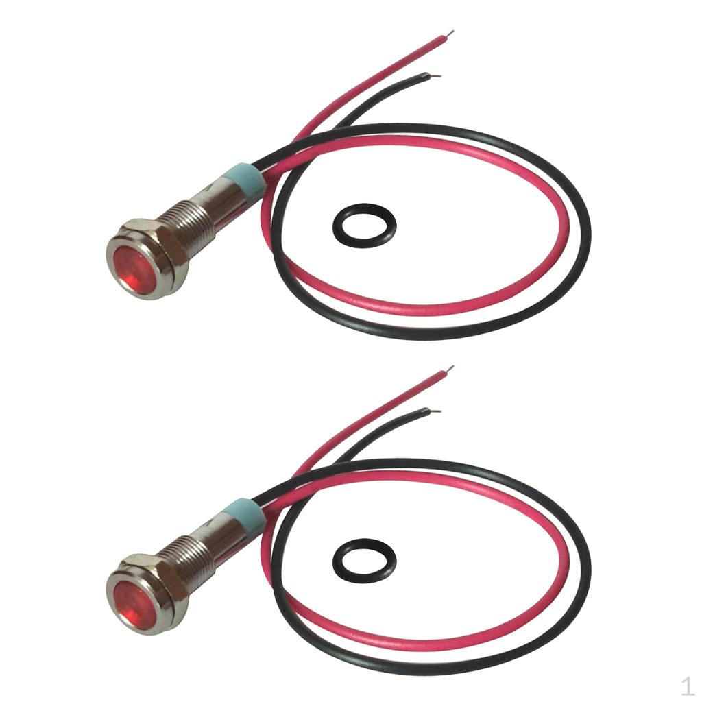 2Pcs 6mm 12 Indicator Light Lamp Truck with Wire