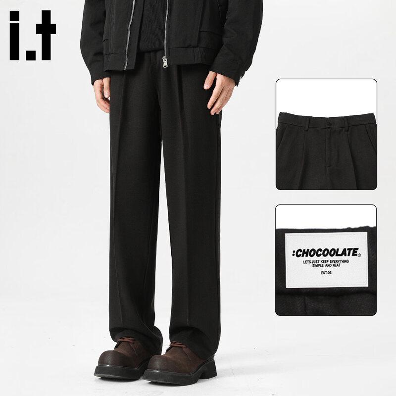 CHOCOOLATEit Men's Loose Straight-Leg Casual Trousers