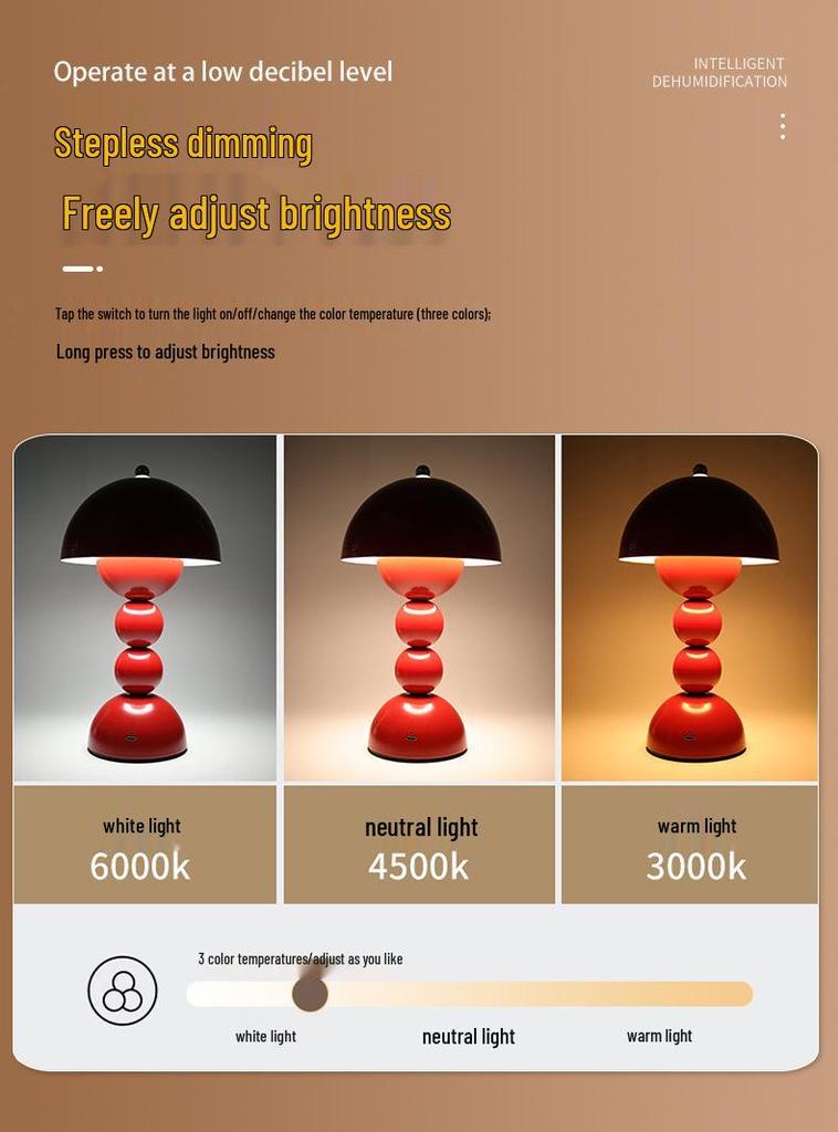 Danish Nordic Design Bedside Lamp with Wireless Charging