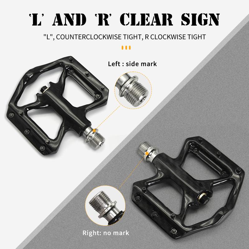 Mountain Bike Ultra-Light Carbon Fibre Flat Pedals Downhill Non-Slip Design Bearing System Bicycle Pedals Bike Lightweight Pedal