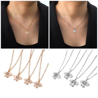 Collana con Ciondolo Quattro Elementi Trendy a Strati Design Portatili Decorazione per Donne Ricordi di Amicizia