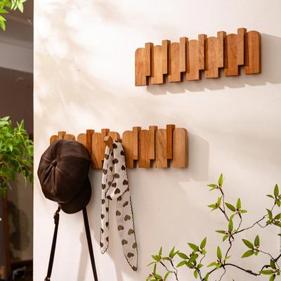 Wall Wooden Aesthetic Coat Racks Foldable Space Saving Organizer Modular Clothes Hangers Cheap Multifunctional Shelf Storage Coat Hat Rack Furnitures