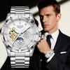 LIGE Luxus Mechanische Herrenuhr Einfach Mode Mondphase Tourbillon Automatisch Wasserdicht Leuchtende Uhren für Herren Chronograph