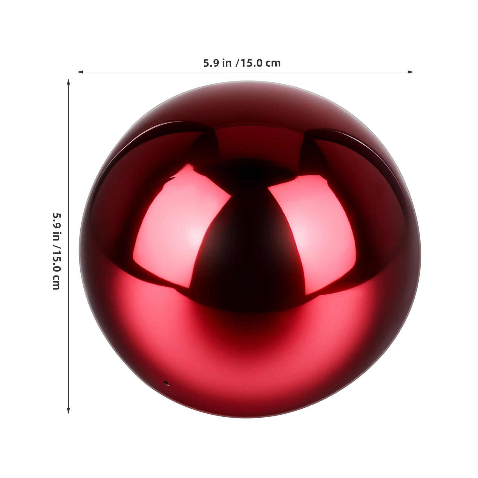

Stainless Steel Gazing Ball Polished Metal Mirror Ball Garden Decor Outdoor Reflective Gazing Globe Garden Decor темно-червоний колір