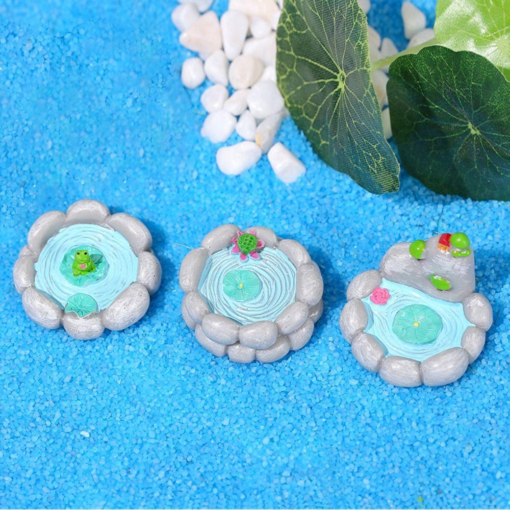 Cartoon Simulation Lotus Pond Cute Pond Ornaments Vivid Lotus Pond Miniatures  Home Decor