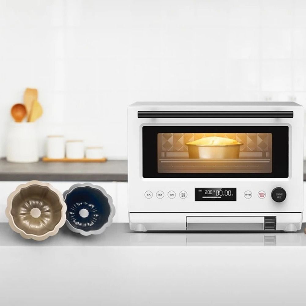 4 Pcs Nonstick Fluted Cake Mold Carbon Steel Oven Baking Mold Round Muffin Cups  Cupcake